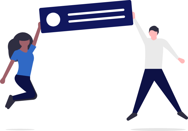 Simple illustration of a man with white shirt and blue pants looking at some rectangles with lines (representing text) and 3 question marks over his head.